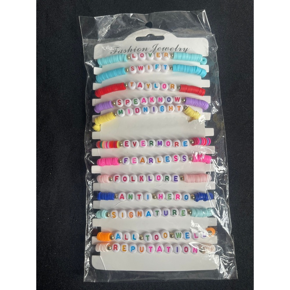 12pc Taylor Eras Inspired Heishi Friendship Bracelet Set Multicolor X0043NKPP1